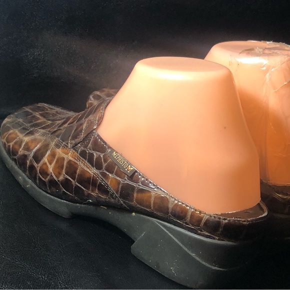 Mephisto Cool Air Mule France Brown Alligator Cork Patent Leather Shoes Sz 9 - Picture 7 of 13